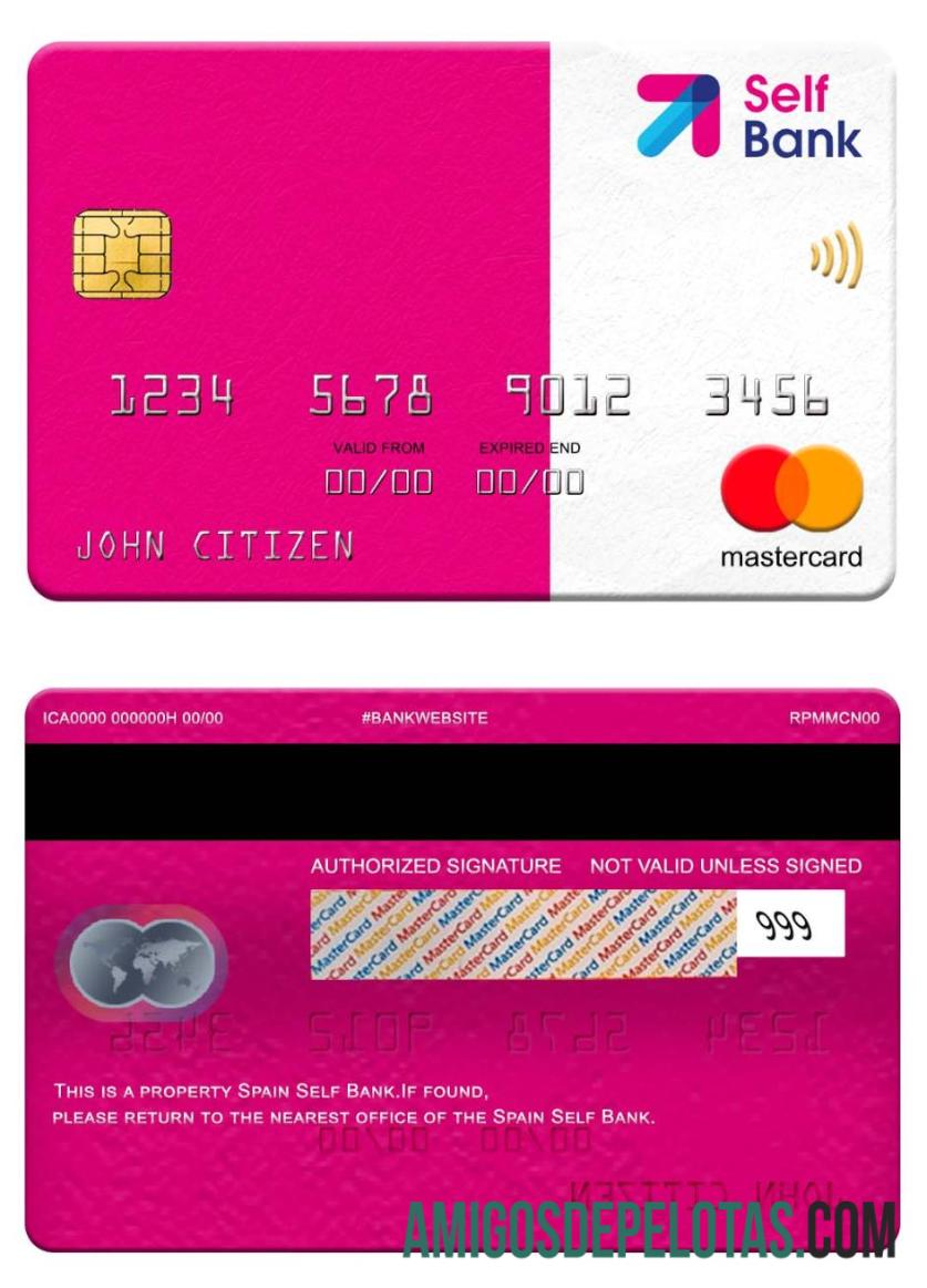 Espanha Self Bank Mastercard amostra